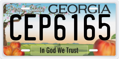 GA license plate CEP6165
