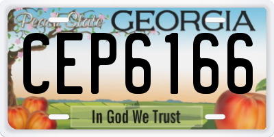 GA license plate CEP6166