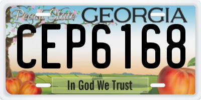 GA license plate CEP6168