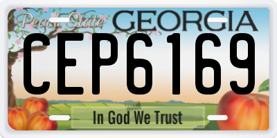 GA license plate CEP6169