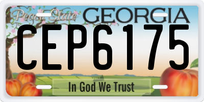GA license plate CEP6175