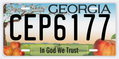GA license plate CEP6177