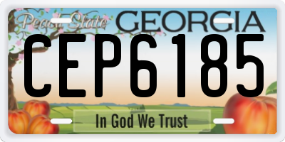 GA license plate CEP6185