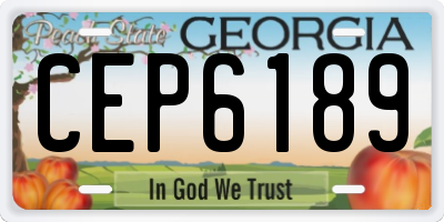 GA license plate CEP6189