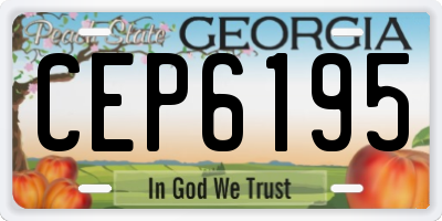 GA license plate CEP6195