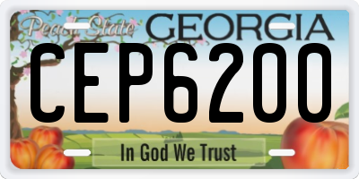 GA license plate CEP6200