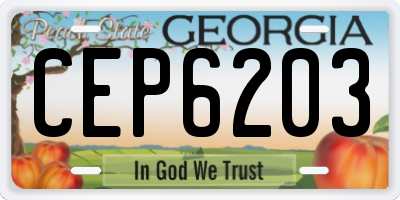 GA license plate CEP6203