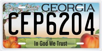 GA license plate CEP6204