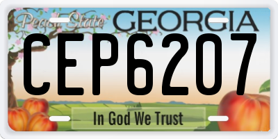GA license plate CEP6207