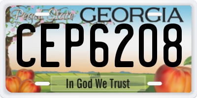 GA license plate CEP6208