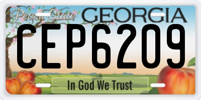 GA license plate CEP6209