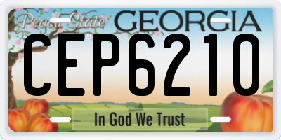 GA license plate CEP6210