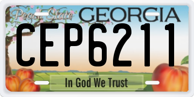 GA license plate CEP6211