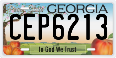 GA license plate CEP6213