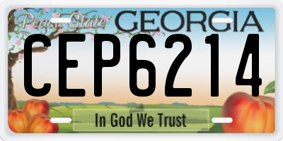 GA license plate CEP6214