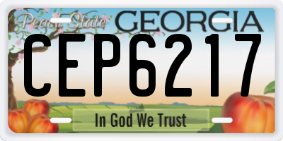 GA license plate CEP6217