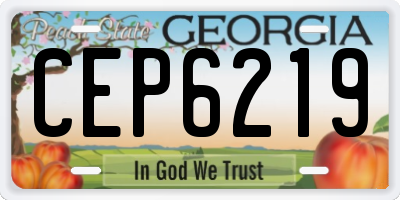 GA license plate CEP6219