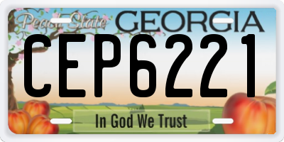 GA license plate CEP6221