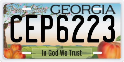 GA license plate CEP6223