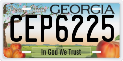 GA license plate CEP6225