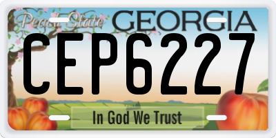 GA license plate CEP6227