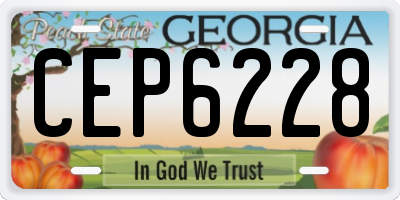 GA license plate CEP6228