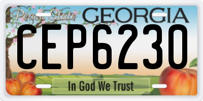 GA license plate CEP6230