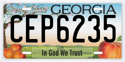 GA license plate CEP6235
