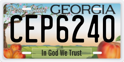 GA license plate CEP6240