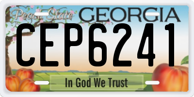 GA license plate CEP6241