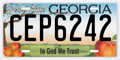 GA license plate CEP6242
