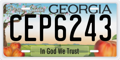 GA license plate CEP6243