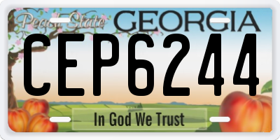 GA license plate CEP6244