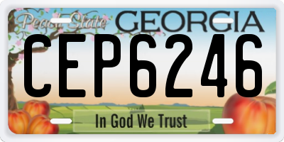 GA license plate CEP6246