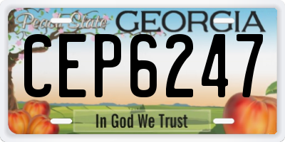 GA license plate CEP6247