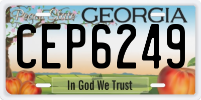 GA license plate CEP6249