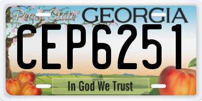 GA license plate CEP6251