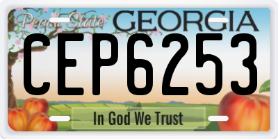 GA license plate CEP6253