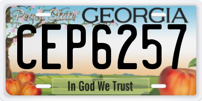 GA license plate CEP6257