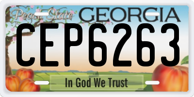 GA license plate CEP6263