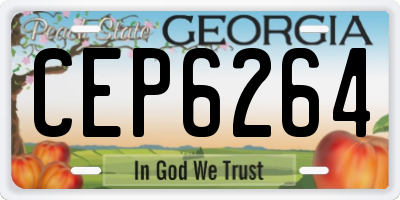 GA license plate CEP6264