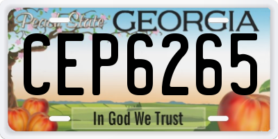 GA license plate CEP6265