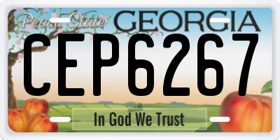 GA license plate CEP6267