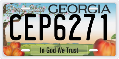 GA license plate CEP6271