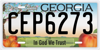 GA license plate CEP6273