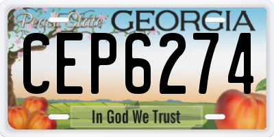 GA license plate CEP6274