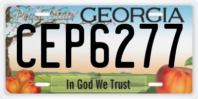 GA license plate CEP6277