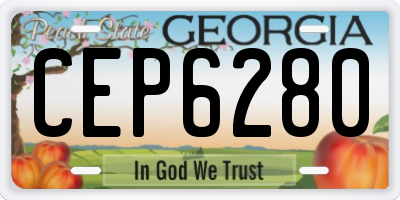 GA license plate CEP6280