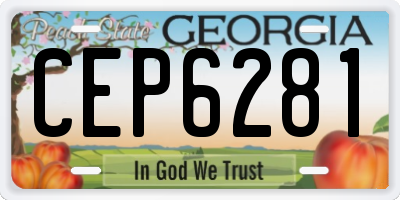 GA license plate CEP6281