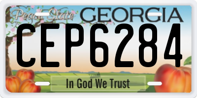GA license plate CEP6284